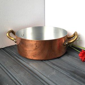 Copper Pot with Brass Handles